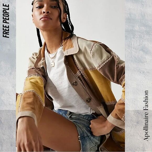 WE THE FREE EDIE CROCHET SUEDE LEATHER PATCHWORK JACKET NEW XL - Picture 5 of 10